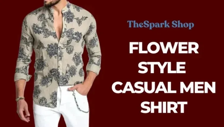 Thespark Shop Flower Style Casual Men Shirt